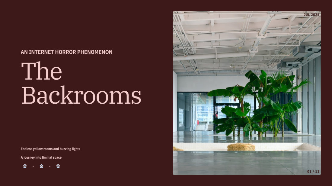 The Backrooms editorial deck cover