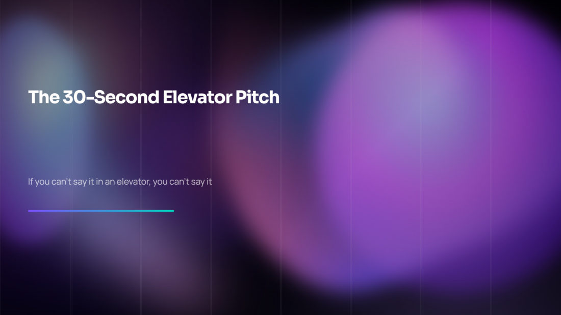 The 30-Second Elevator Pitch deck cover